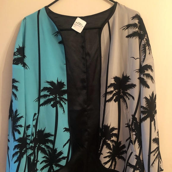 Muse Palm Print Drape Jacket Size 6 NEW - Picture 3 of 10